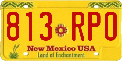 NM license plate 813RPO