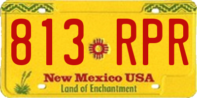 NM license plate 813RPR