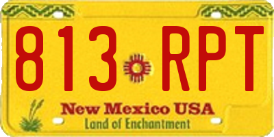 NM license plate 813RPT