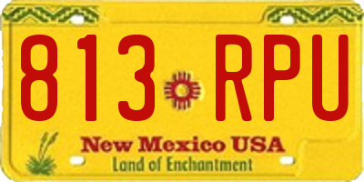 NM license plate 813RPU