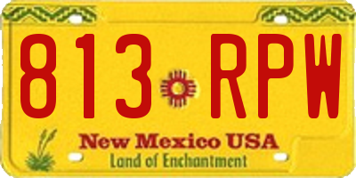 NM license plate 813RPW