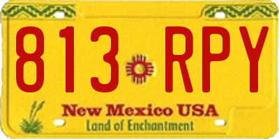 NM license plate 813RPY