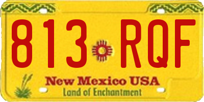 NM license plate 813RQF