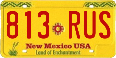 NM license plate 813RUS