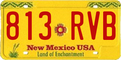 NM license plate 813RVB