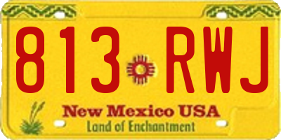 NM license plate 813RWJ