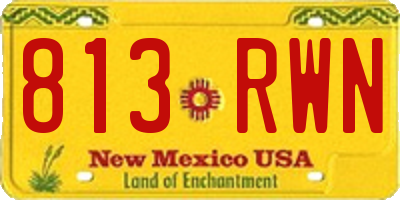 NM license plate 813RWN