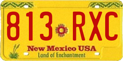 NM license plate 813RXC