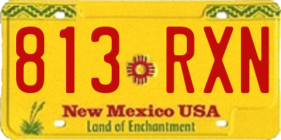 NM license plate 813RXN