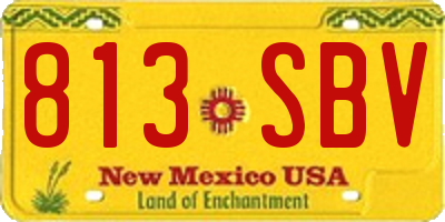NM license plate 813SBV