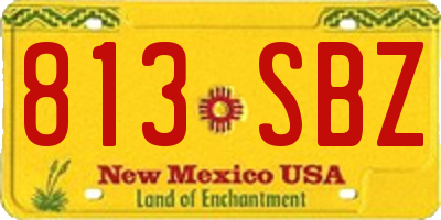 NM license plate 813SBZ