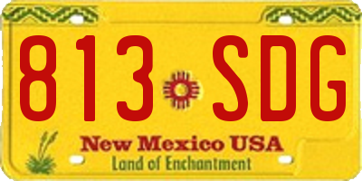 NM license plate 813SDG