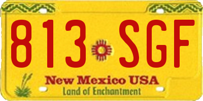 NM license plate 813SGF