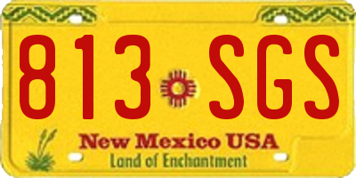 NM license plate 813SGS