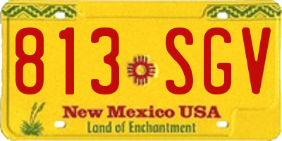 NM license plate 813SGV