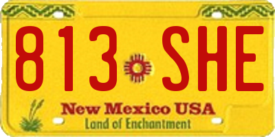 NM license plate 813SHE