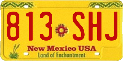 NM license plate 813SHJ