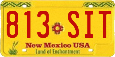 NM license plate 813SIT