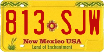 NM license plate 813SJW