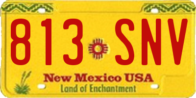 NM license plate 813SNV