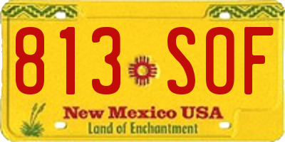NM license plate 813SOF