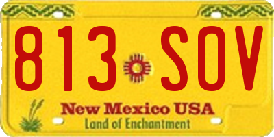 NM license plate 813SOV