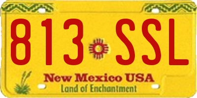 NM license plate 813SSL