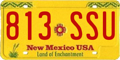 NM license plate 813SSU