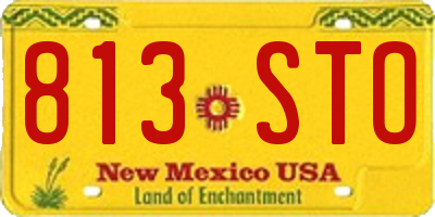 NM license plate 813STO
