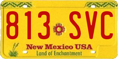 NM license plate 813SVC