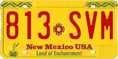 NM license plate 813SVM
