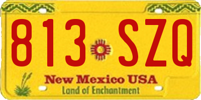 NM license plate 813SZQ