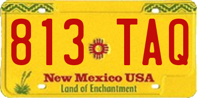 NM license plate 813TAQ