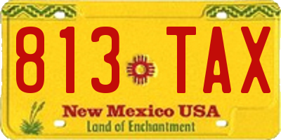 NM license plate 813TAX