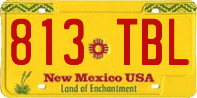 NM license plate 813TBL