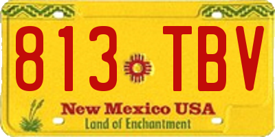 NM license plate 813TBV