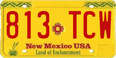 NM license plate 813TCW