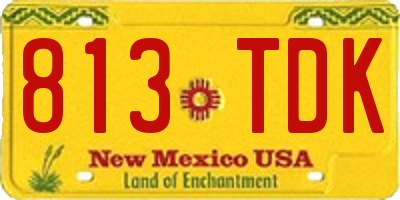NM license plate 813TDK