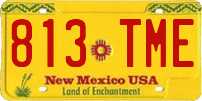 NM license plate 813TME