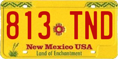 NM license plate 813TND