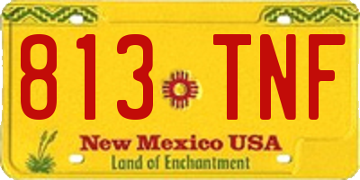 NM license plate 813TNF