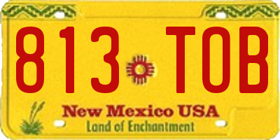 NM license plate 813TOB