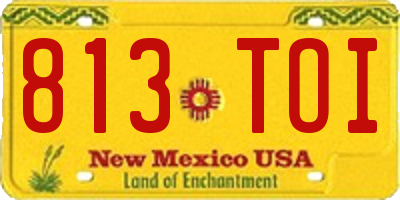 NM license plate 813TOI