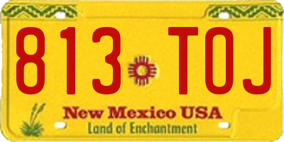NM license plate 813TOJ