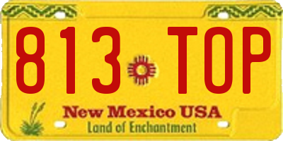 NM license plate 813TOP