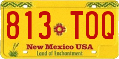 NM license plate 813TOQ