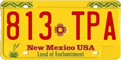 NM license plate 813TPA