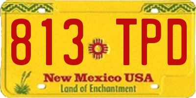 NM license plate 813TPD