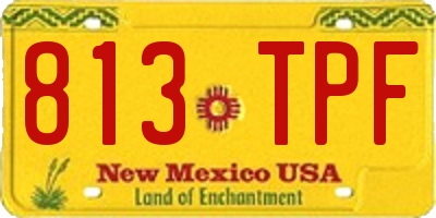 NM license plate 813TPF