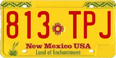 NM license plate 813TPJ